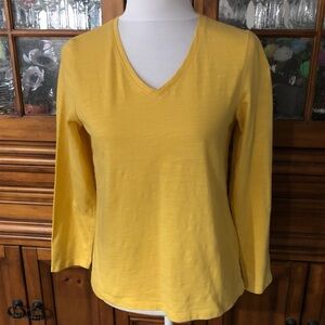 EUC Talbots Goldenrod Long Sleeve V-Neck Top
